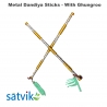 Assorted Metal Dandiya Sticks with Ghungroo, 1 Pair of Multi Color Metal Dandiya Sticks for Navratri Festival/Dandiya Raas